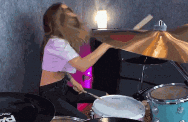 Kristina Rybalchenko Playing Drum GIF