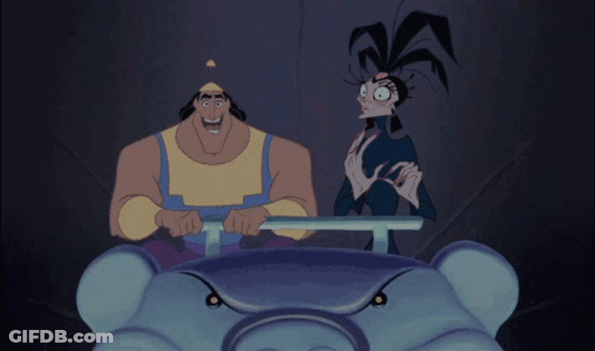 Kronk And Yzna Riding Roller Coaster Excited GIF