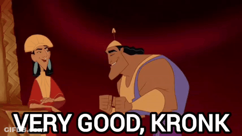 Kronk Cartoon With Man And Woman GIF