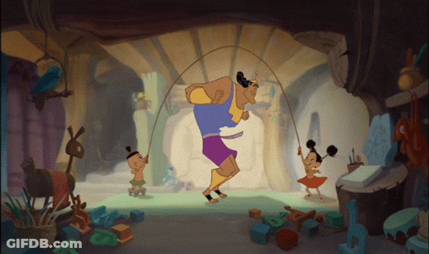 Kronk Playing Jumping Rope GIF
