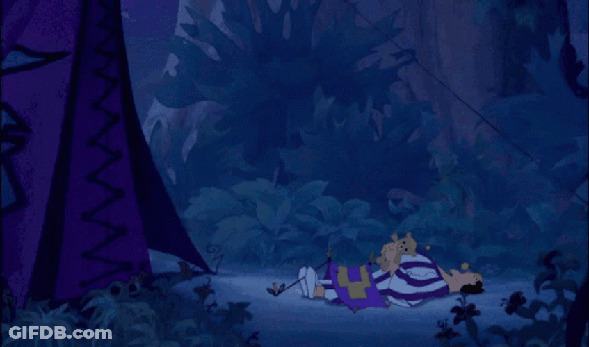 Kronk Sleeping Outside GIF