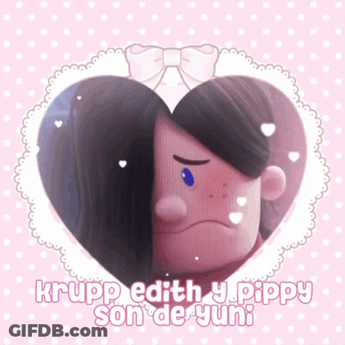 Krupp Edith Y Pippy Son De Yuni On Pink Heart GIF