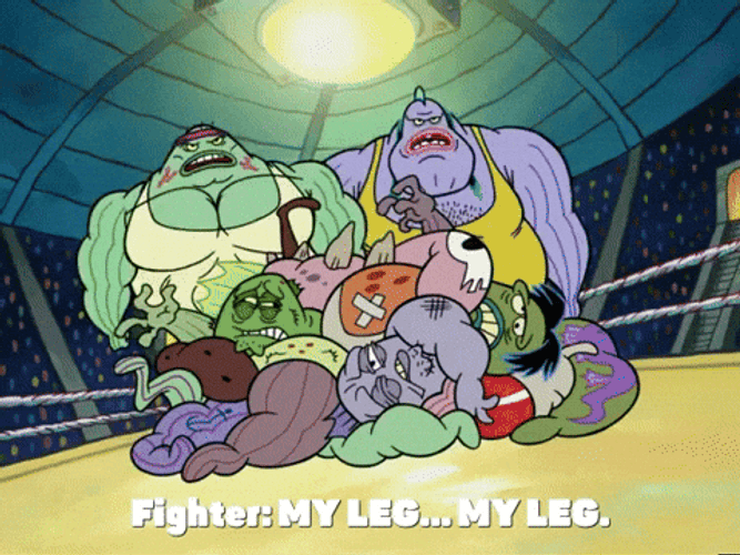 Krusty Crusher My Leg SpongeBob GIF