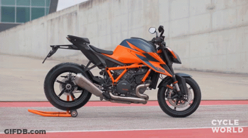 KTM Motorcycle On Red Track With Cycle World GIF