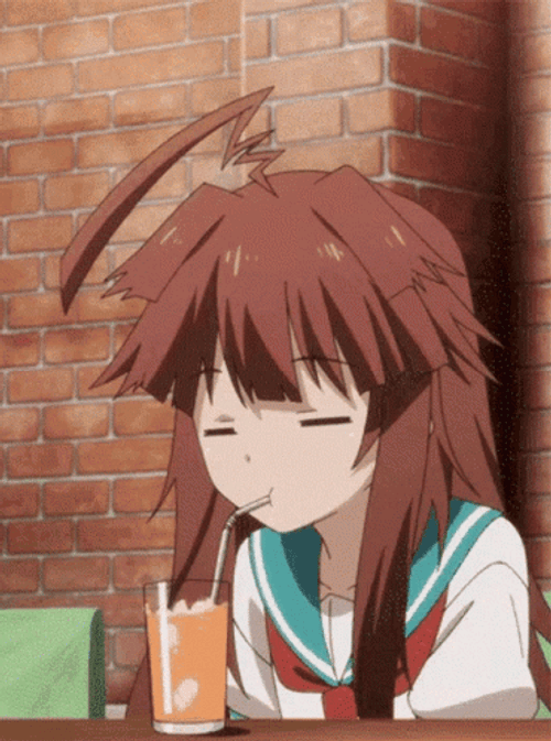 Kuma KanColle Sipping Rainbow Drink Still Waiting GIF