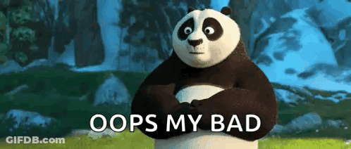 Kung Fu Panda Arms Crossed Saying Oops My Bad GIF