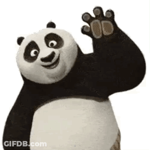 Kung Fu Panda Bear Waving GIF