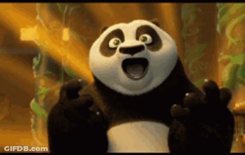 Kung Fu Panda Making Funny Face With Mouth Open GIF