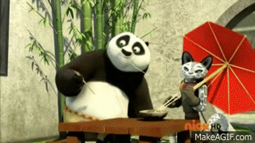 Kung Fu Panda Po Eating Noodle GIF