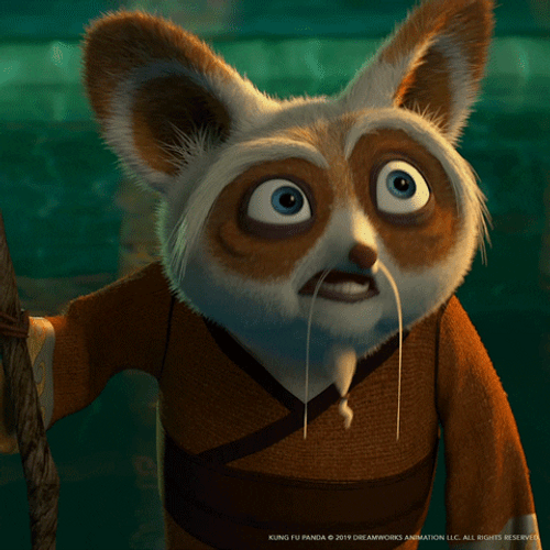 Kung Fu Panda Scared Master Shifu GIF