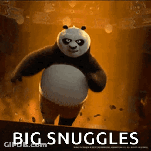 Kung Fu Panda Walking Across Wall Big Snuggles GIF