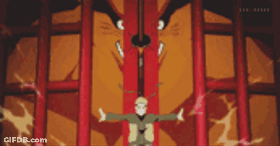 Kurama And Naruto Opening Gate GIF