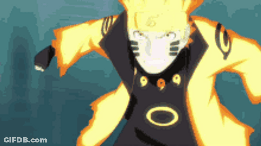 Kurama And Sasuke's Susanoo Fighting GIF