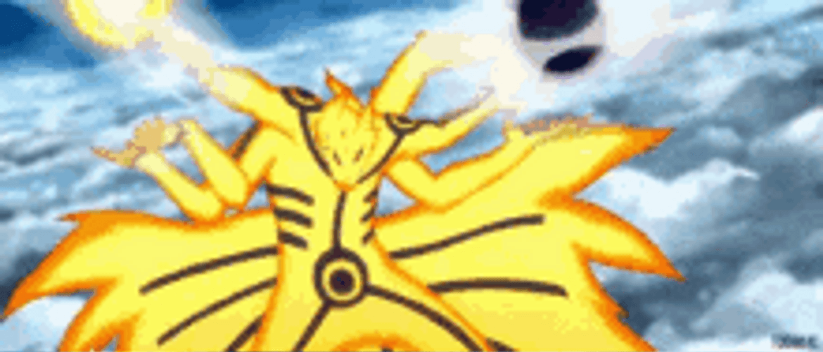 Kurama Rasenshuriken Above The Clouds GIF