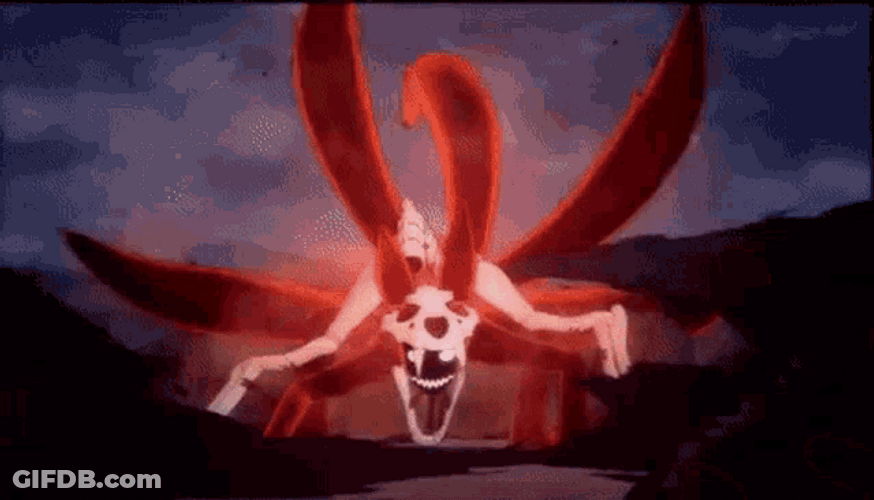 Kurama Red Chakra Howling GIF