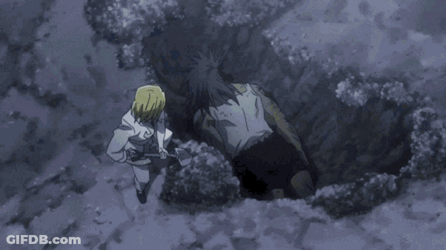 Kurapika Burying Uvogin GIF
