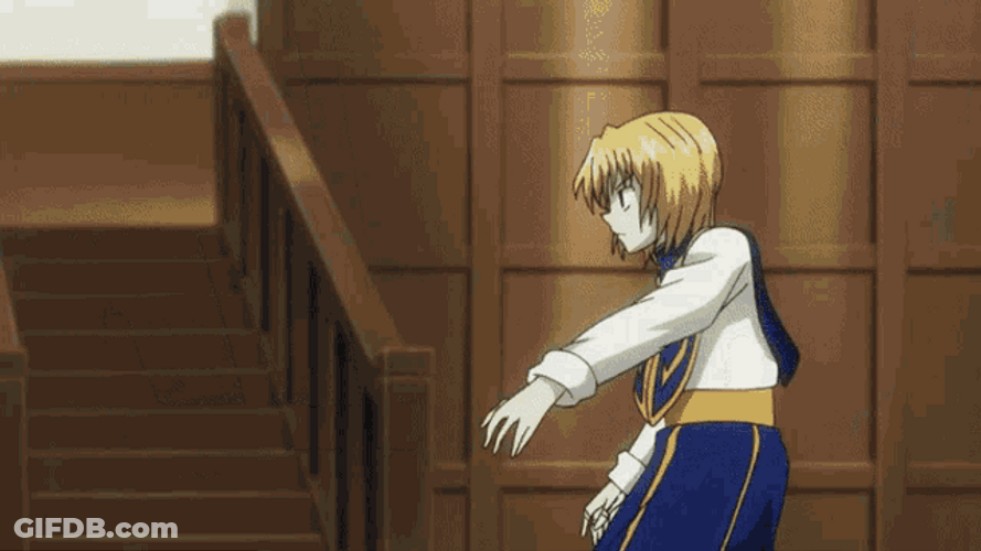 Kurapika Fighting Nen Shadows GIF