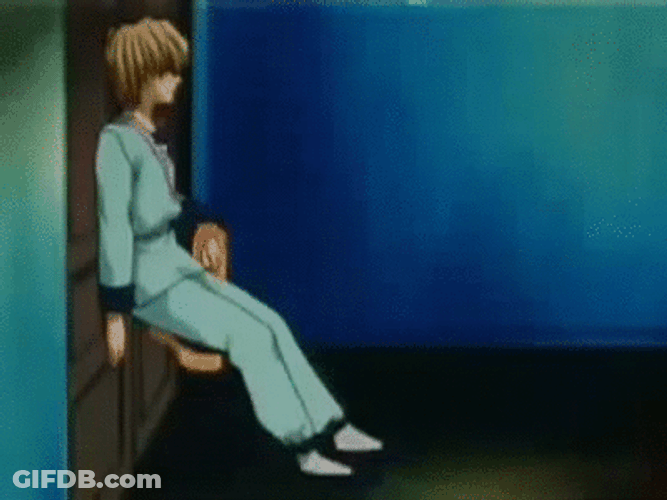 Kurapika Sliding Behind Door GIF