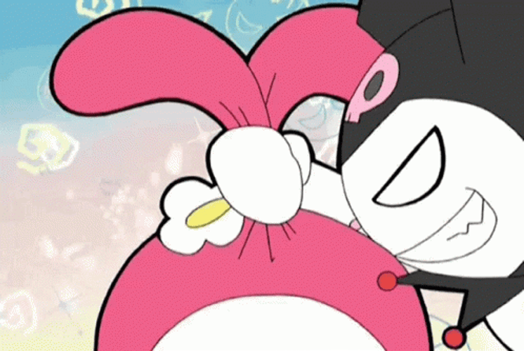 Kuromi Grabbing My Melody GIF