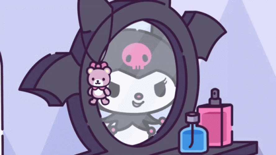 Kuromi Looking At Mirror GIF