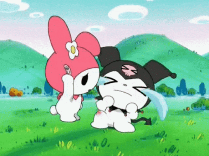 Kuromi Startled By My Melody GIF