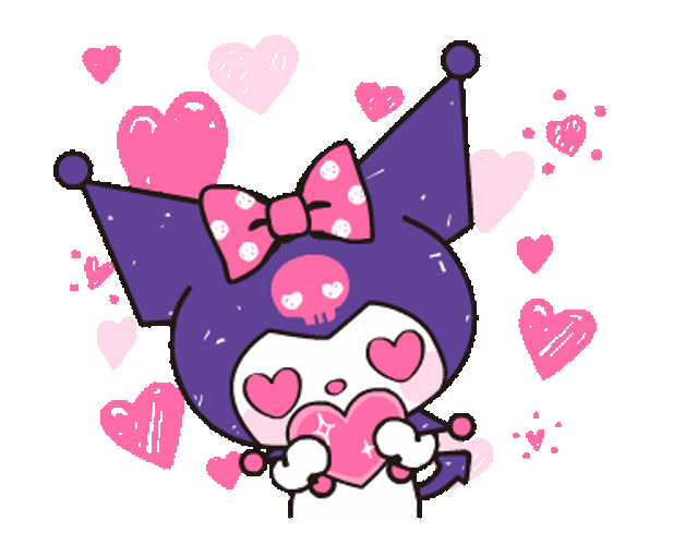 Kuromi With Hearts GIF