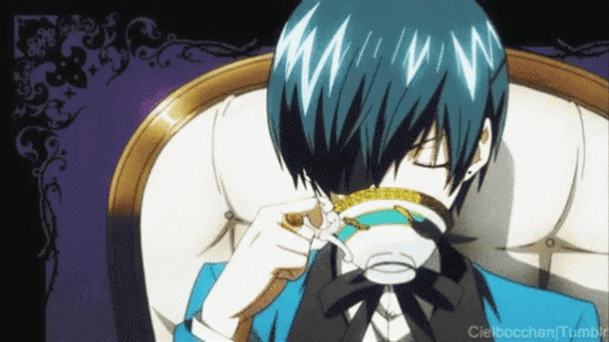 Kuroshitsuji Ciel Phantomhive Drinking His Hot Tea GIF
