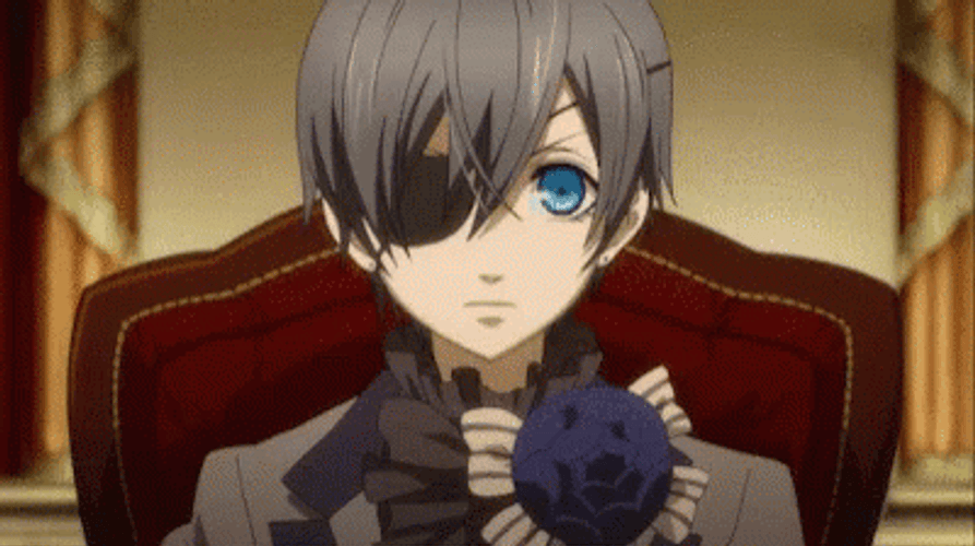 Kuroshitsuji Ciel Phantomhive Face And His Blue Eyes GIF