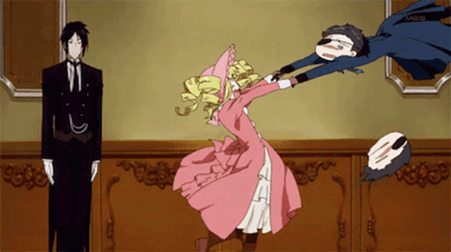 Kuroshitsuji Elizabeth Turned Around Poor Ciel Phantomhive GIF