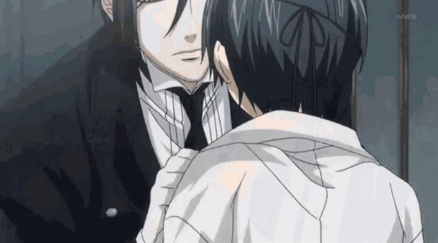 Kuroshitsuji Sebastian Preparing Ciel Phantomhive Outfit GIF