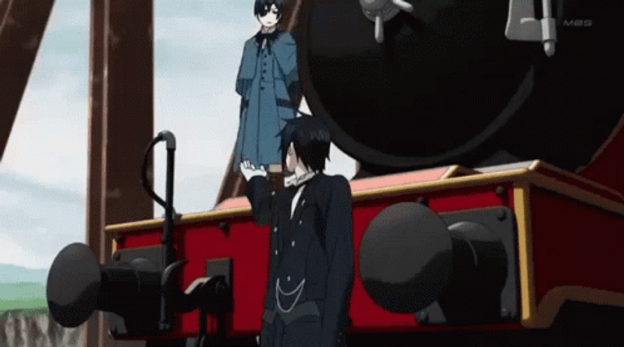 Kuroshitsuji Sebastian Saves Ciel Phantomhive From Falling GIF