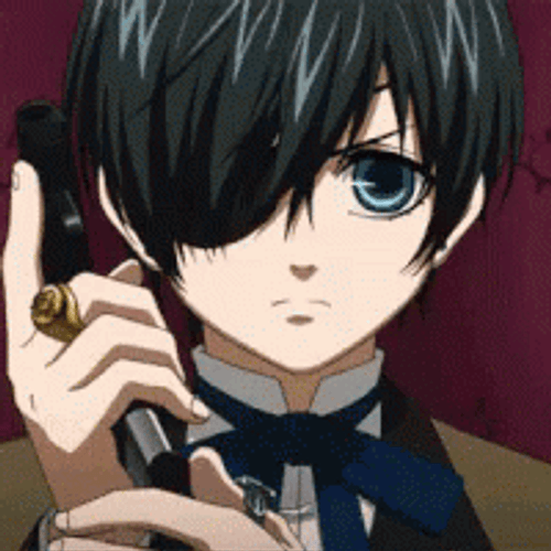 Kuroshitsuji Serious Face Ciel Phantomhive And His Gun GIF