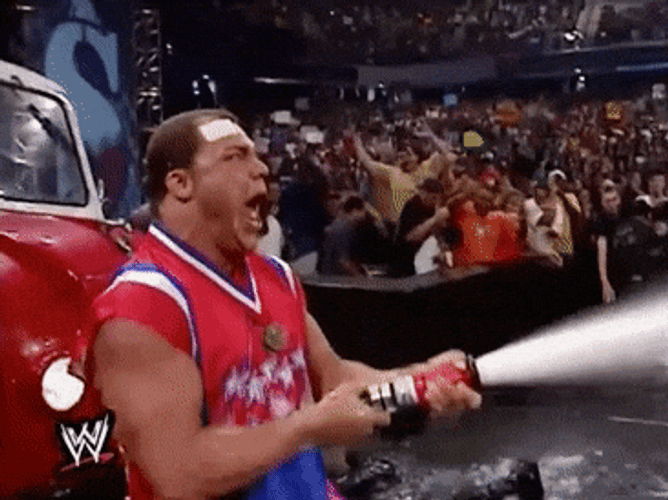 Kurt Angle Hosing Down Opponent Meme GIF