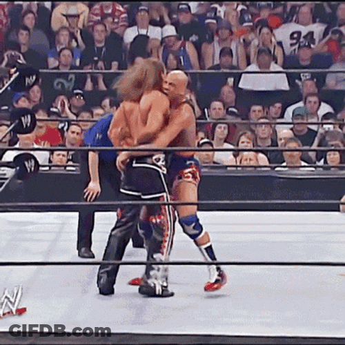 Kurt Angle Suplex Shawn Michael GIF