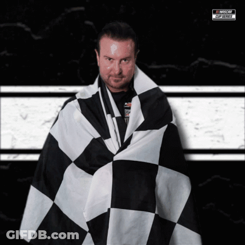 Kurt Busch Covered With Checkered Flag GIF