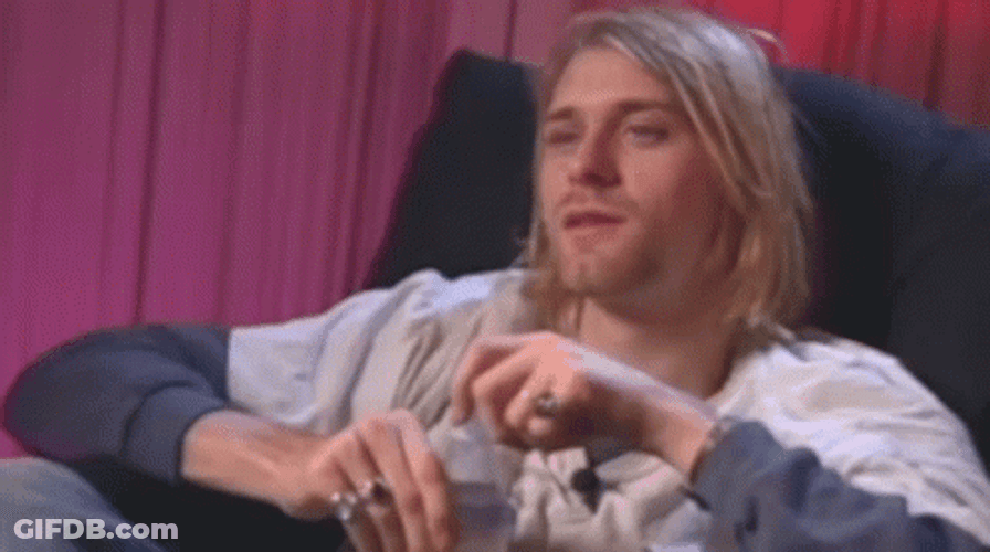 Kurt Cobain Bottled Water Drink GIF