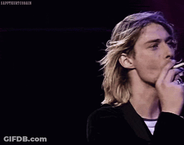 Kurt Cobain Cigarette Smoking GIF