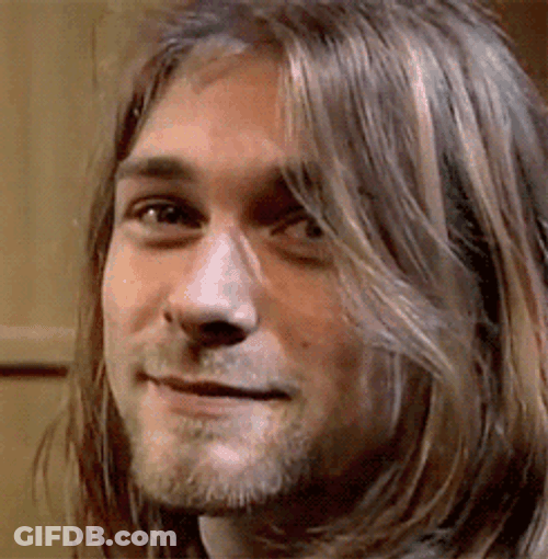 Kurt Cobain Pursed Lips Smile GIF
