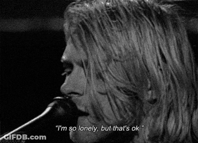 Kurt Cobain Singing Lonely But GIF