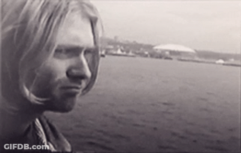 Kurt Cobain Smirk Frown GIF