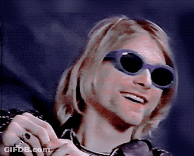 Kurt Cobain Sunglasses Smile GIF
