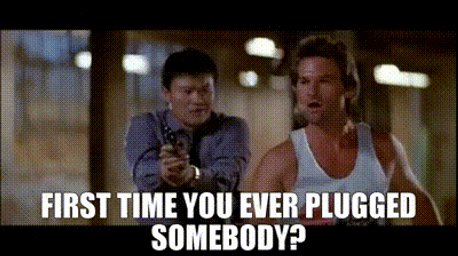 Kurt Russel First Time To Plug Somebody Movie Scene GIF