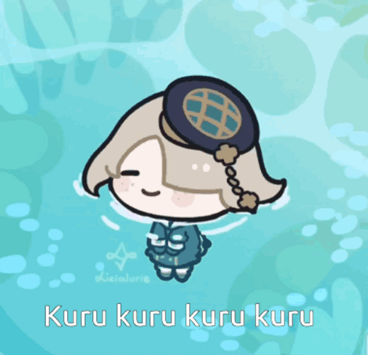 Kuru Kuru Cute Girl Shy Anime GIF