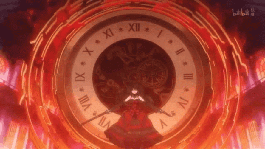 Kurumi Tokisaki In Front Of Clock GIF