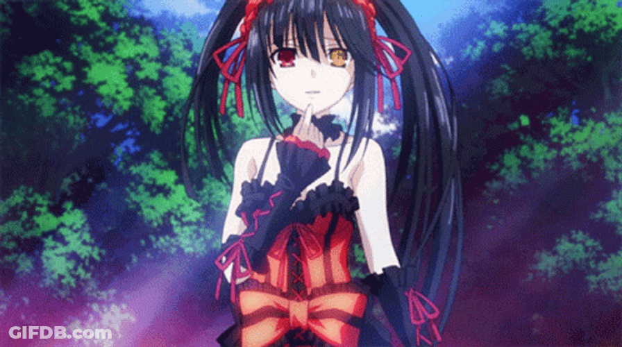 Kurumi Tokisaki Leaning While Speaking GIF