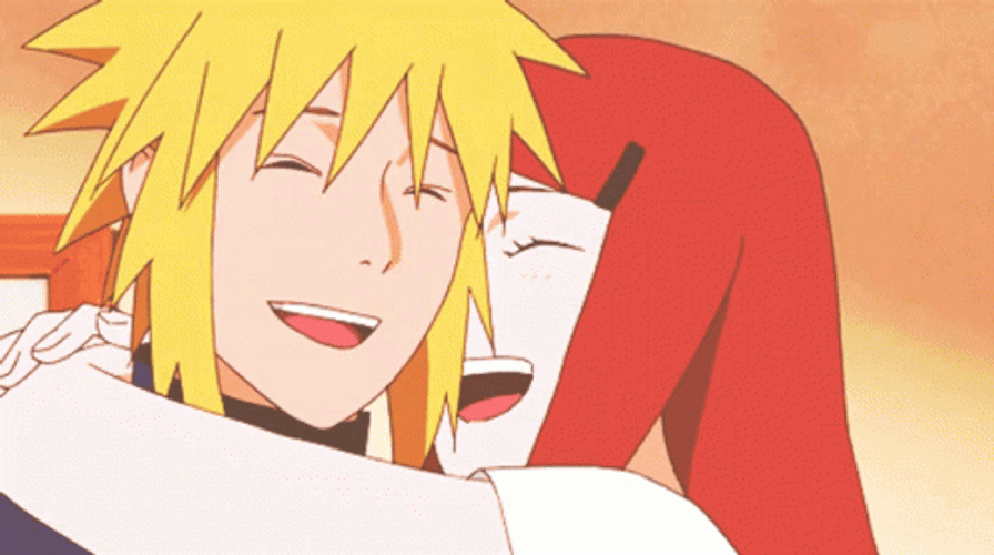 Kushina Uzumaki Hugging Minato Namikaze GIF