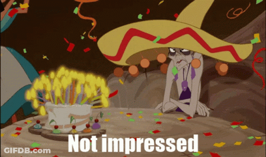 Kuzco Yzma Not Impressed Birthday Surprise GIF