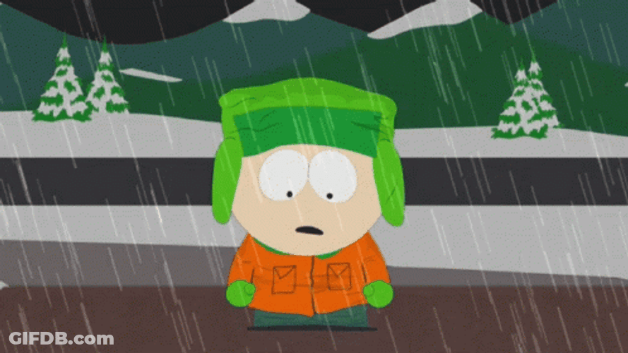 Kyle Broflovski In The Rain GIF