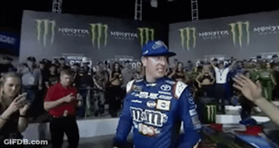 Kyle Busch Hugging A Guy GIF