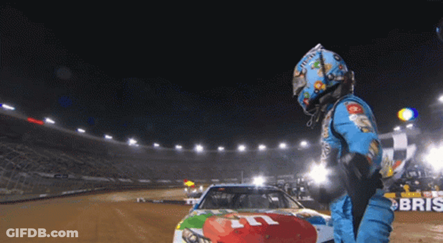 Kyle Busch Making 90 Degree Bow GIF